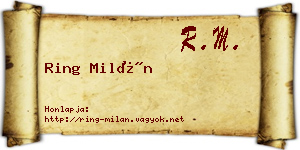Ring Milán névjegykártya